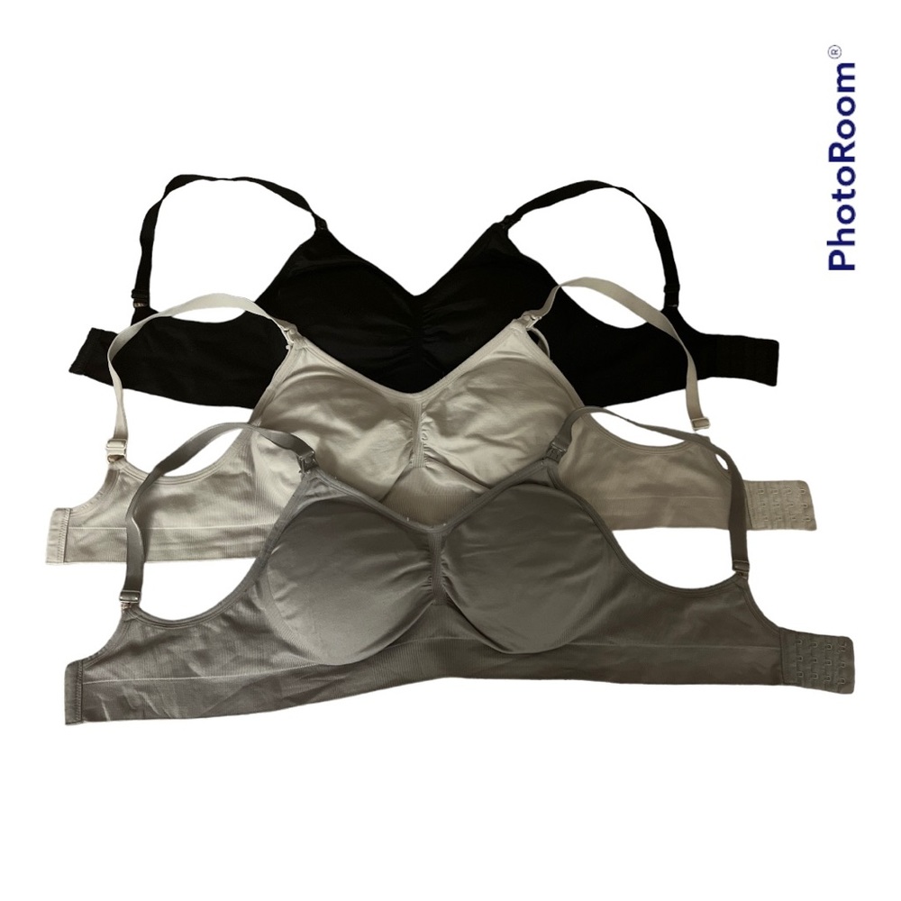 Three Seamless Nursing and Maternity Bras